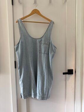 Light Blue Denim Tank Top with Pocket